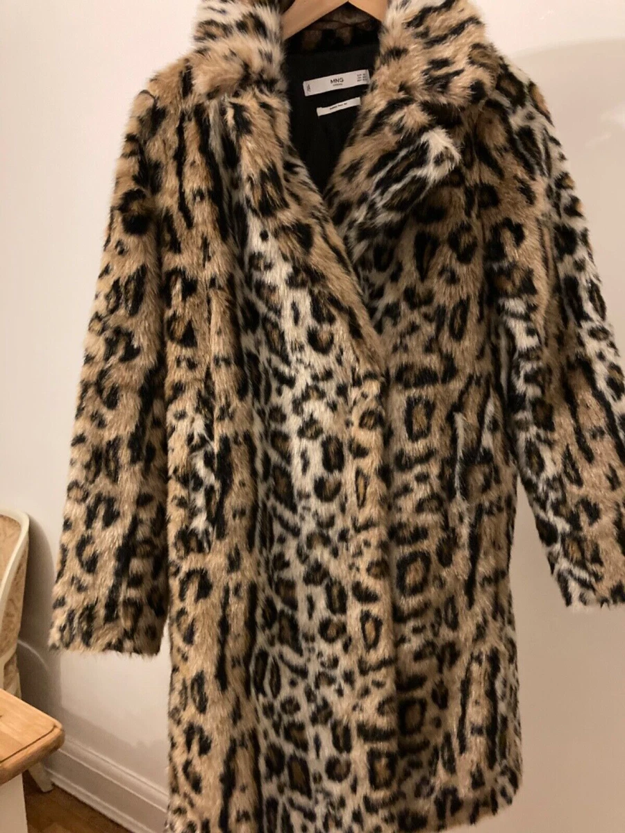 Mango faux fur shop leopard coat