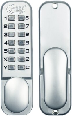 Asec AS2300 Schlüsselloses Digitales Mechanisches Türschloss mit Holdback | Satin Chrom