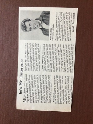 K1m Ephemera 1962 Article Russ Sainty Mr Enterprise