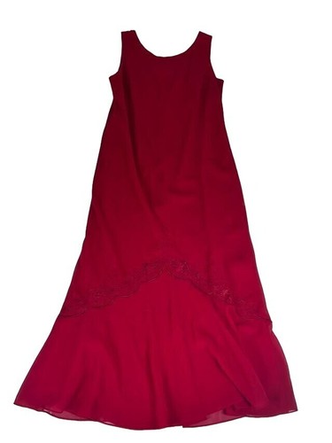 Plaza South Women's Vintage Dress Two Piece Set Red Sleeveless Cover-up Jacket - Picture 6 of 12