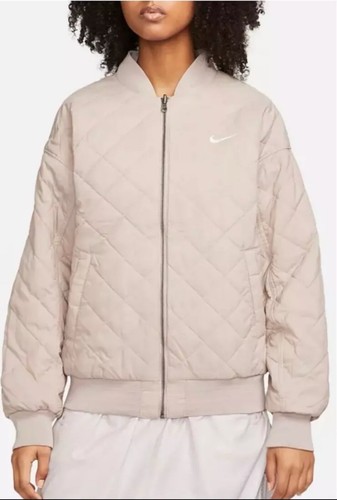 Nike Mujer Talla XL REVERSIBLE Varsity Satén BOMBER Chaqueta Acolchada Swoosh Grande - Imagen 7 de 13
