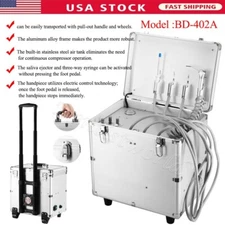 Portable Dental Turbine Unit+Air Compressor Suction Triplex Syringe Pull rod