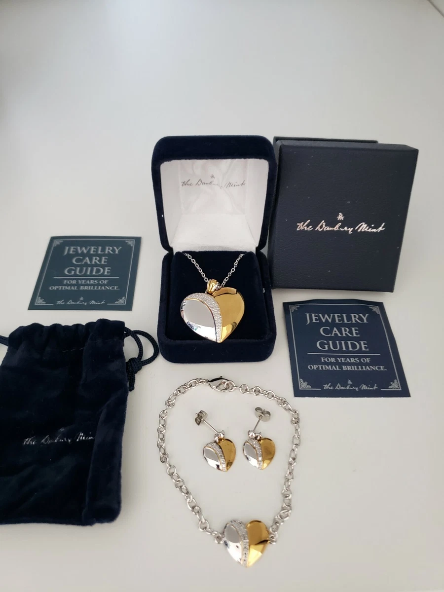 NEW Danbury Mint Daughter Sterling Silver Gold Diamond Heart