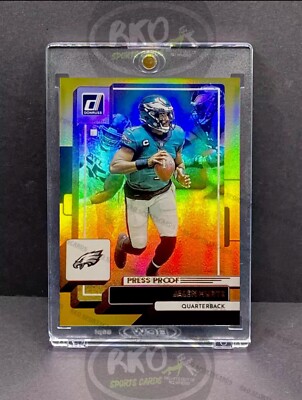 Jalen Hurts RARE GOLD REFRACTOR INVESTMENT CARD SSP PANINI EAGLES MVP MINT