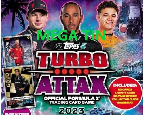 F1 Topps Turbo Attax 2023 UK Formula 1 - MEG Jumbo Tin Exclusives Set