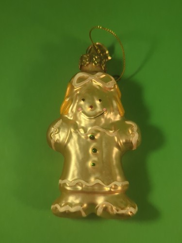 Vintage Thomas Pacconi 3.25" Christmas Gingerbread Girl Blown Glass Ornament - Picture 3 of 3