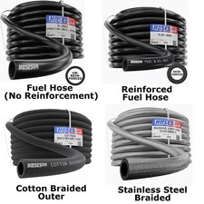 Fuel Hose - Unreinforced, Reinforced, Cotton Braided & Stainless Braided