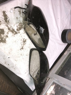 2000-2005 Mitsubishi Eclipse dirty scratches black side mirror pair LH RH X6