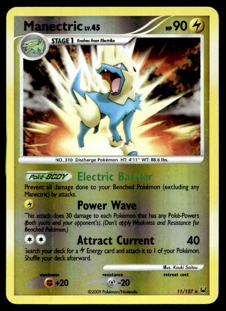 Manectric Platinum Reverse Holo Rare 11/127 2009 Pokemon TCG