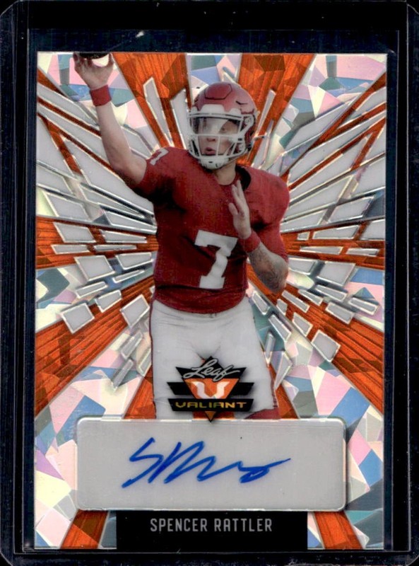 2022 Leaf Valiant Spencer Rattler Orange Crystal Auto Autograph #/20 Gamecocks