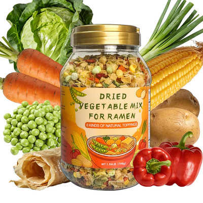 24Oz Mixed Ramen Toppings Dehydrated Soup, 700G All Natural Vegetable, 8 Freeze
