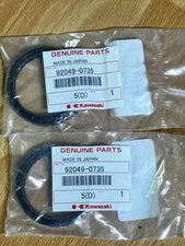 Set of (2) Kawasaki Front Fork Dust Seals NOS #92049-0735 Genuine