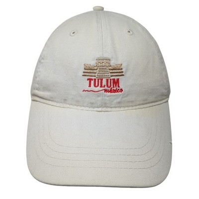 Tulum Mexico Slideback Baseball Hat Beige One Size Embroidered Otto