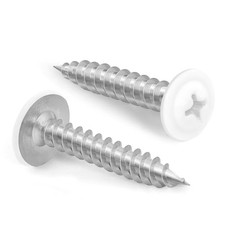 100PCS 8x1 White Truss Head Self-Tapping Wood Screws Alloy Steel
