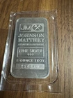 Johnson Matthey 1 ounce 0.999 Fine Silver Bar w/ serial number