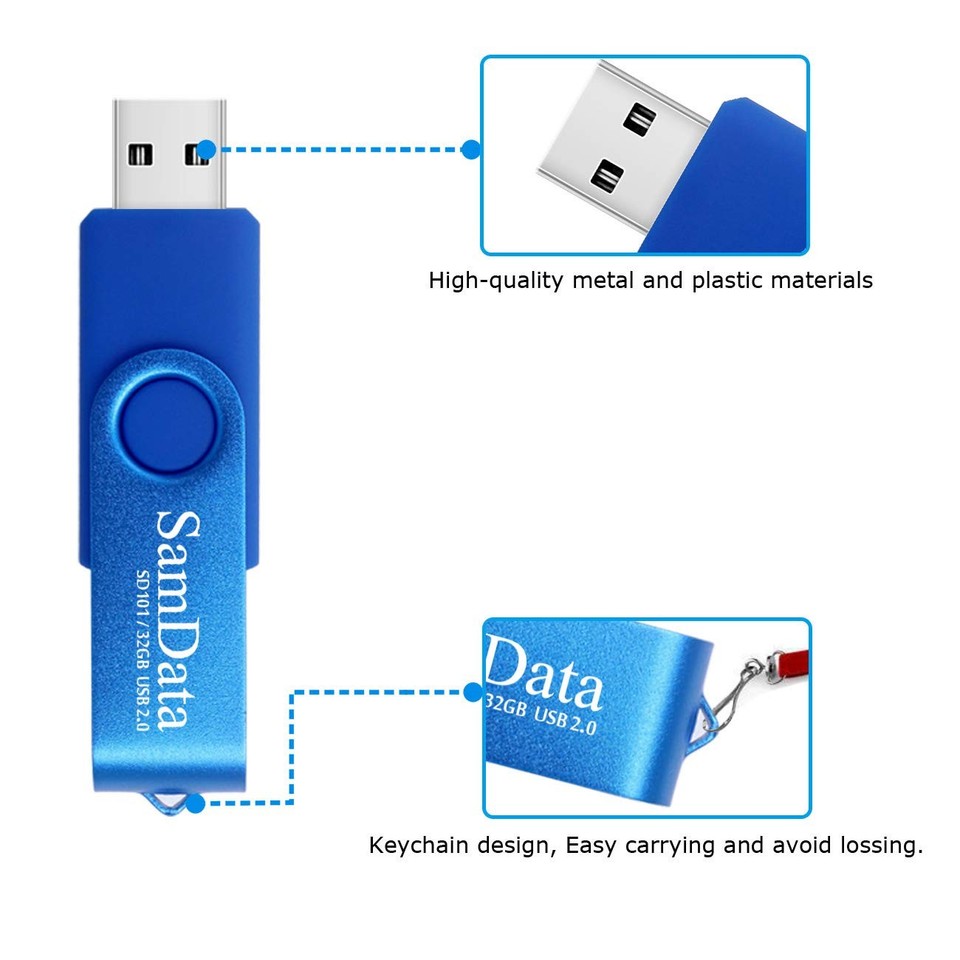 SamData 32GB USB Flash Drives 2 Pack 32GB Thumb Drives Memory Stick ...