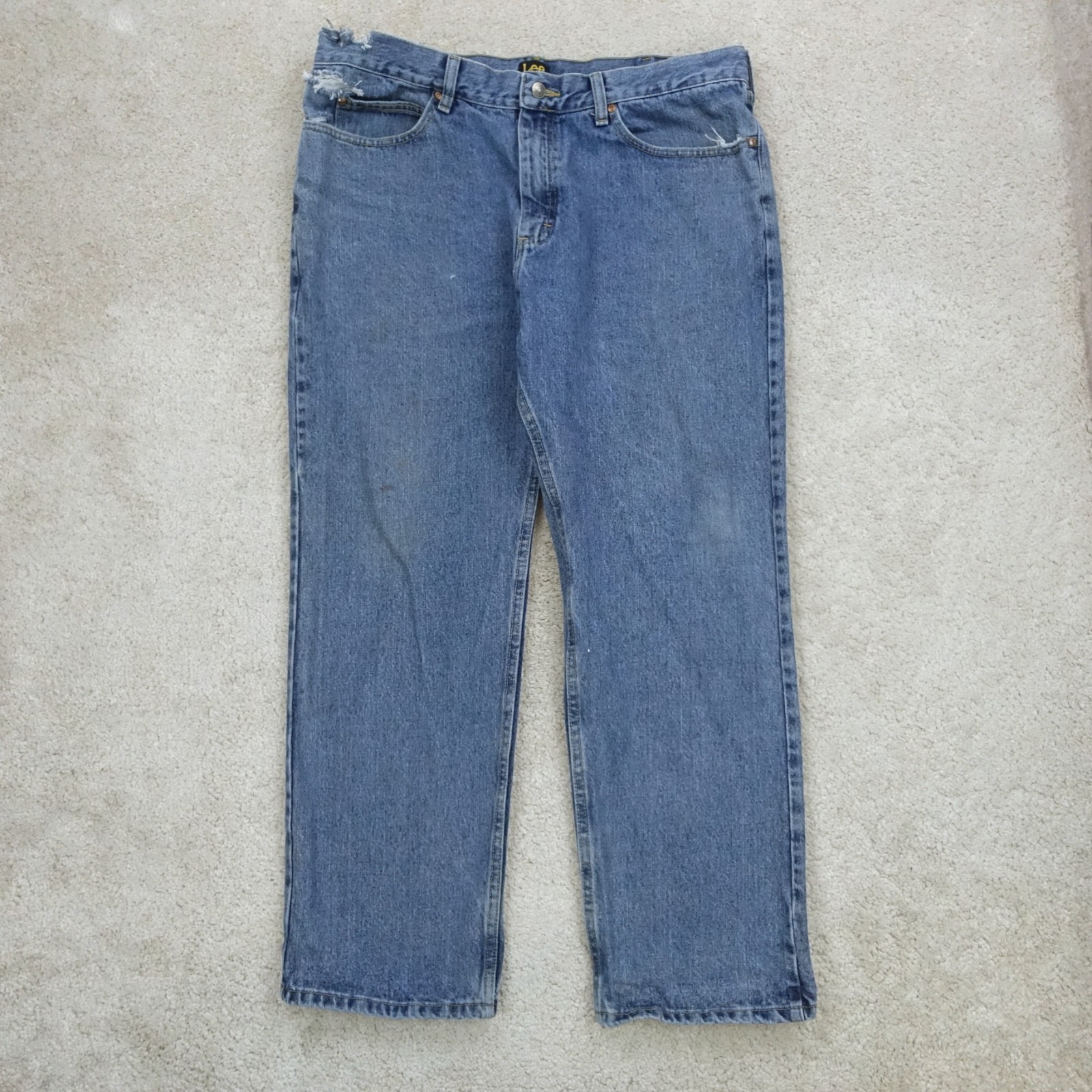 Lee Jeans Mens W38 L30 Relaxed Fit Straight Leg Mid Rise Denim Workwear Pants