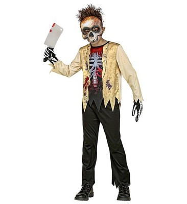 Widmann Zombie Cheerleader (Top, Skirt, Pom Poms) (158 cm / 11-13 Years) Differe