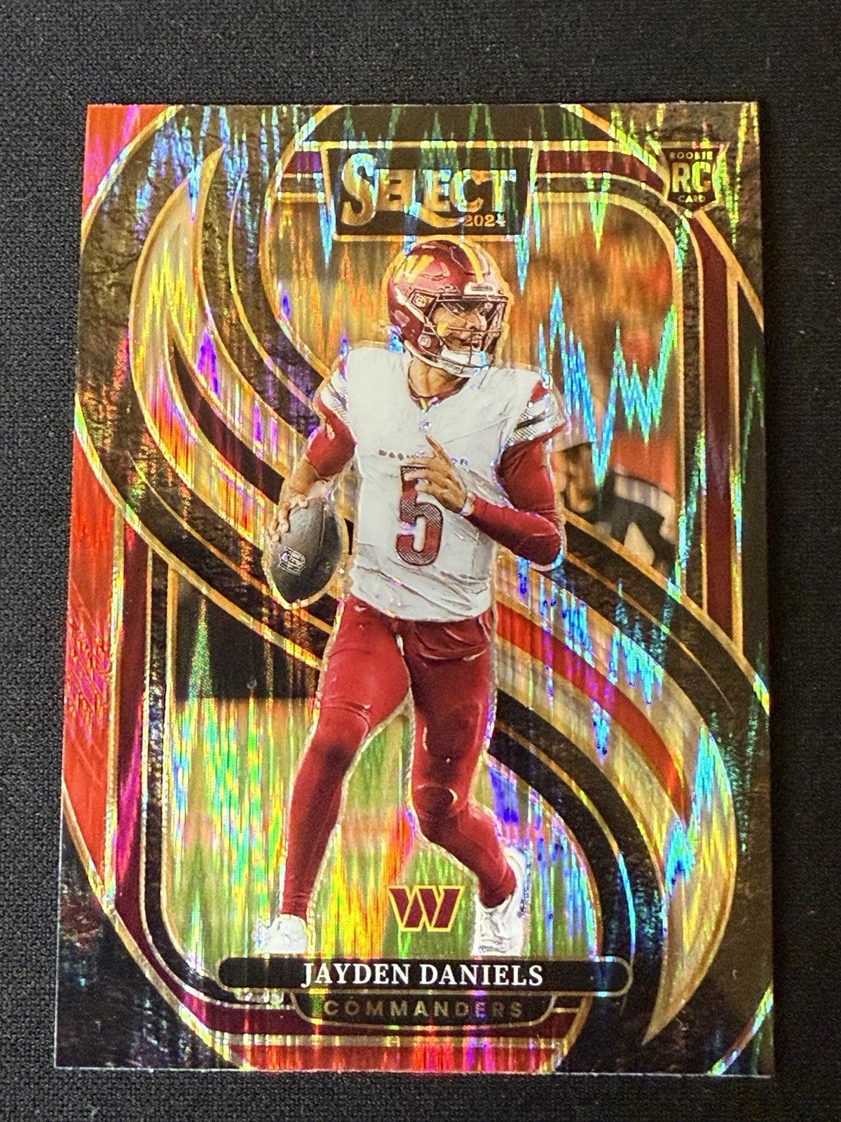 2024 Panini Select - Premier Level Jayden Daniels #112 Black & Red Shock (RC)