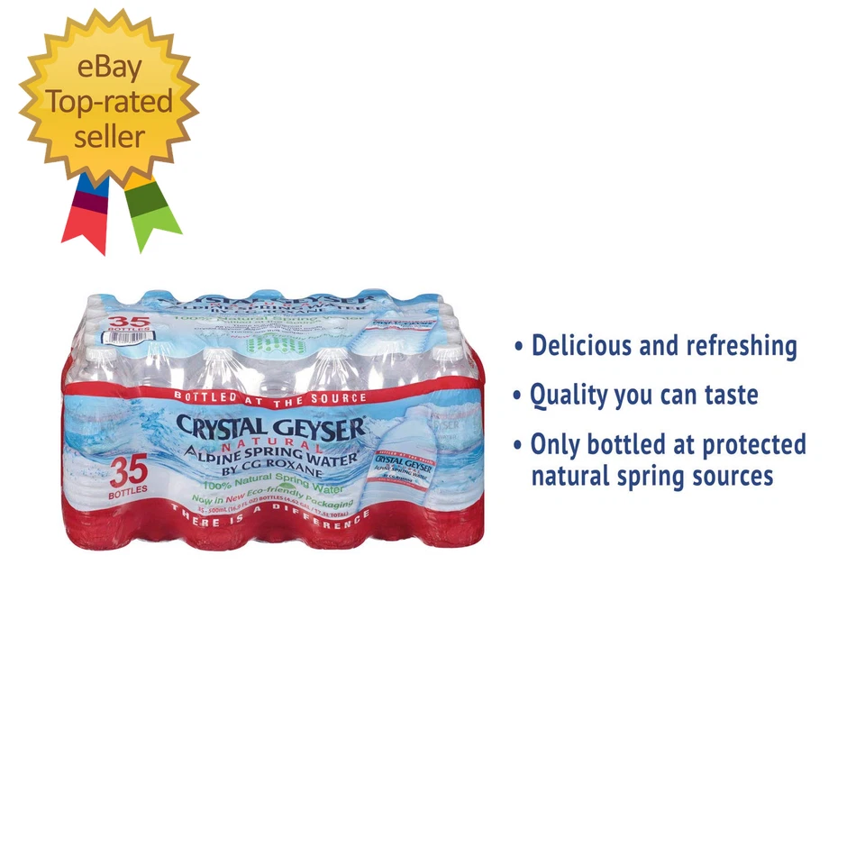 Géiser de cristal agua de manantial alpina natural, 16,9 onzas, 35 botellas Foto 2 de 4