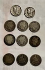 Large Lot Of Mercury, Barber & Seated Dimes (45 Coins)~Whitman Album Included