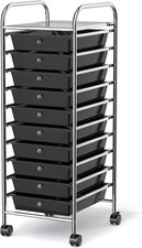 10 Drawers Rolling Storage Cart Multipurpose Craft Storage Cart W/ Wheels Mobile