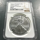 2020(P) Silver Eagle NGC MS69, Emergency Production, Philadelphia Mint (88322)