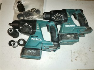 2 St. Makita Akku Bohrhammer Typ DHR243 defekt
