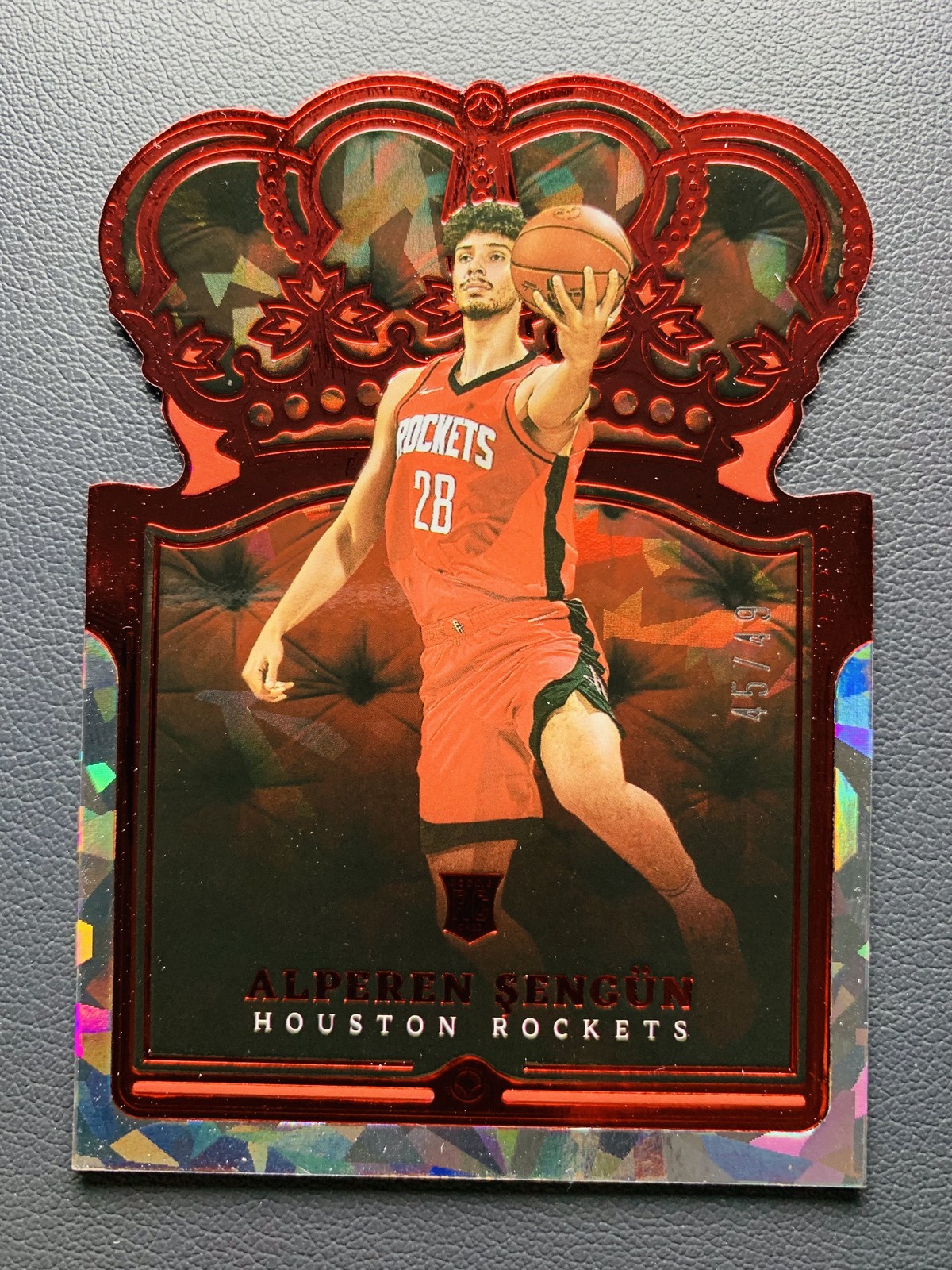 2021-22 Panini Crown Royale Alperen Sengun #13 RC Rookie Red Crystal /49