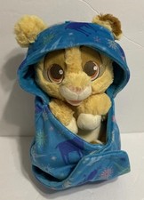 Disney Parks Babies Lion King Stuffed Simba Plush Toy Swaddle Lovey Blanket 10"