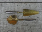 dessert cutlery, spoon shovel silver stuffed and chiseled brass, silverware