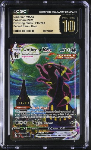CGC 10 PRISTINE Umbreon VMAX 215/203 ALRTERNATE ART Evolving Skies Pokemon Card