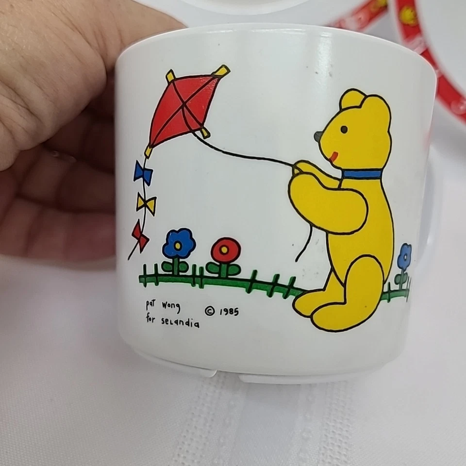 Juego de melamina para niños vintage 1985 Selandia Designs by Pat Wong "ABC & Bears At Play" Foto 3 de 4