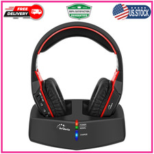 Wireless Headphones for TV Watching with 5.8Ghz RF Transmitter Charging Dock, Pl