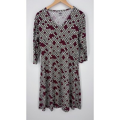 Svaha Dress Womens Large Black Red Polka Dot Virus STEM Organic Cotton Pockets