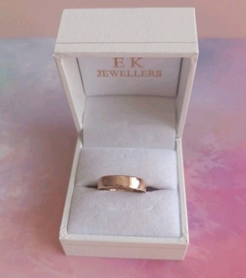 Antique 1920's 9ct Rose Gold Wedding Ring Plain Band Size M1/2 Hallmarked 1.3g