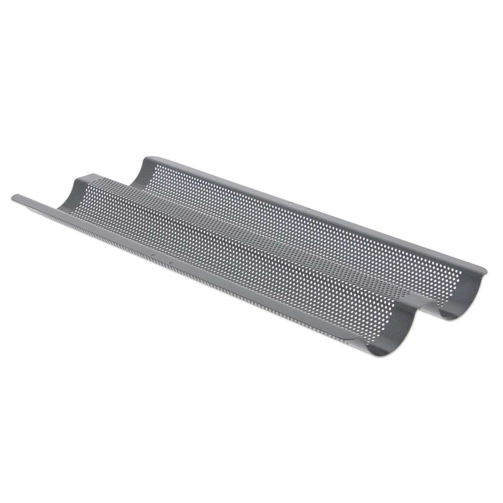Plaque perforée 2 baguettes en acier antiadhésif noir avec conduction thermique rapide