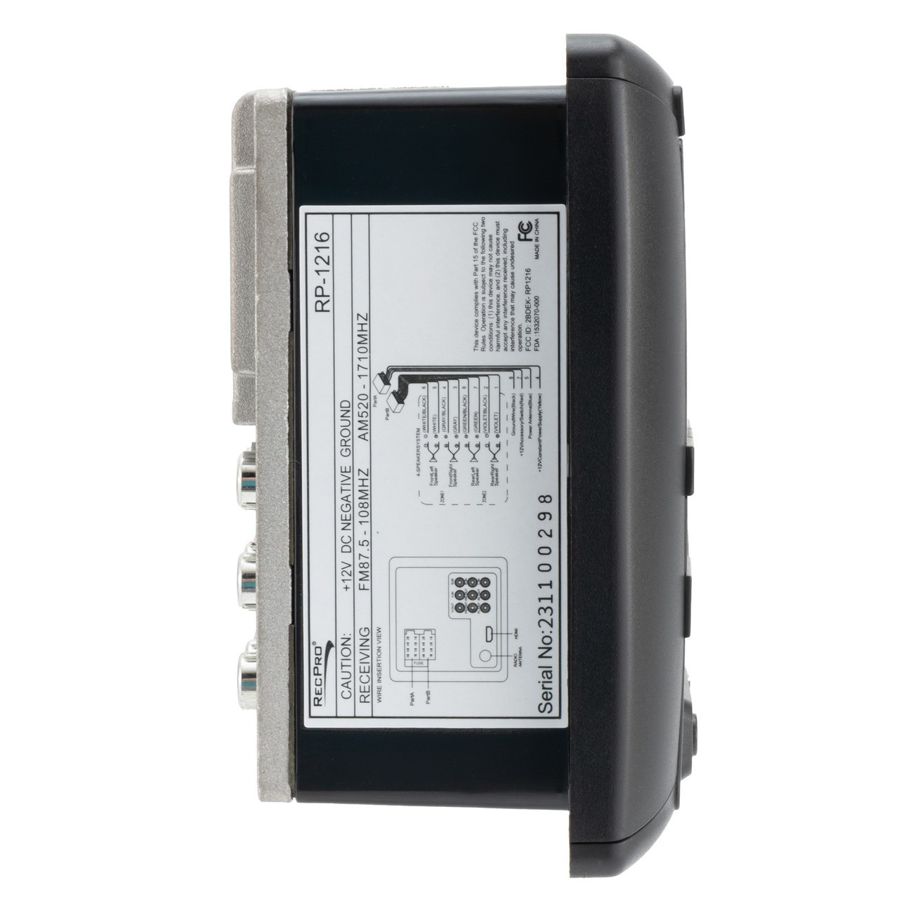 RecPro RV Stereo AM/FM Radio/Bluetooth/Aux-In Sound System Receiver Wall Mount