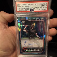 Topps Chrome Update Elly De La Cruz Reds Rookie Auto Aqua Blue Lava /125  