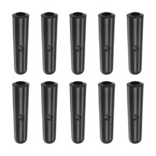 10pcs Umbrella Tail Beads Gum PP 4mm Dia for Straight Umbrella Cover, Black