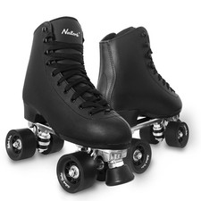 Roller Skates for Women with PU Leather High-top Double Row Rollerskates, Uni...