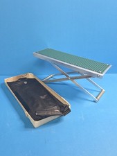 Vintage Japan Guitar Footrest Footstool Green Rubber Chrome NOS