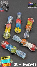 2 Pack 3 Glass Tobacco Pipes - Glass One Hitter 02