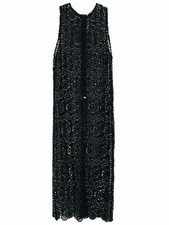 Alice + Olivia Size M Black Floral Crochet AS IS Designer Dress Maxi