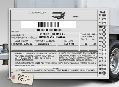 #ad Trailer Label and Tire Pressure Custom Decal Vinyl $120.00