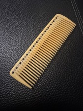 Vintage French Ivory Celluloid Vanity Comb Art Deco Black Clear Rhinestones