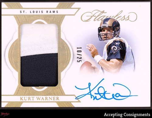 2025 Panini Flawless Autographs #PAKWR Kurt Warner PATCH AUTO RAMS HOF 10/25