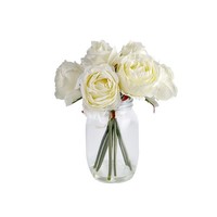 Rosenstrauß Mit Vase Weiß Blumenstrauß Hti-Living