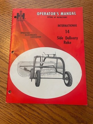 IH International Harvester No 14 side Delivery Wheel Driven Pull Hay Rake Manual