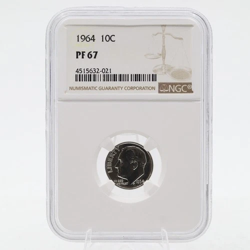 1964 Proof Silver Roosevelt Dime PF67 NGC  90% Silver Philadelphia